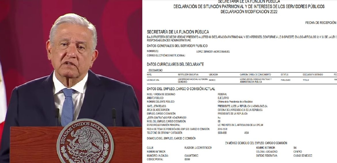 ‘Ahí, humildemente’, AMLO presenta su declaración patrimonial