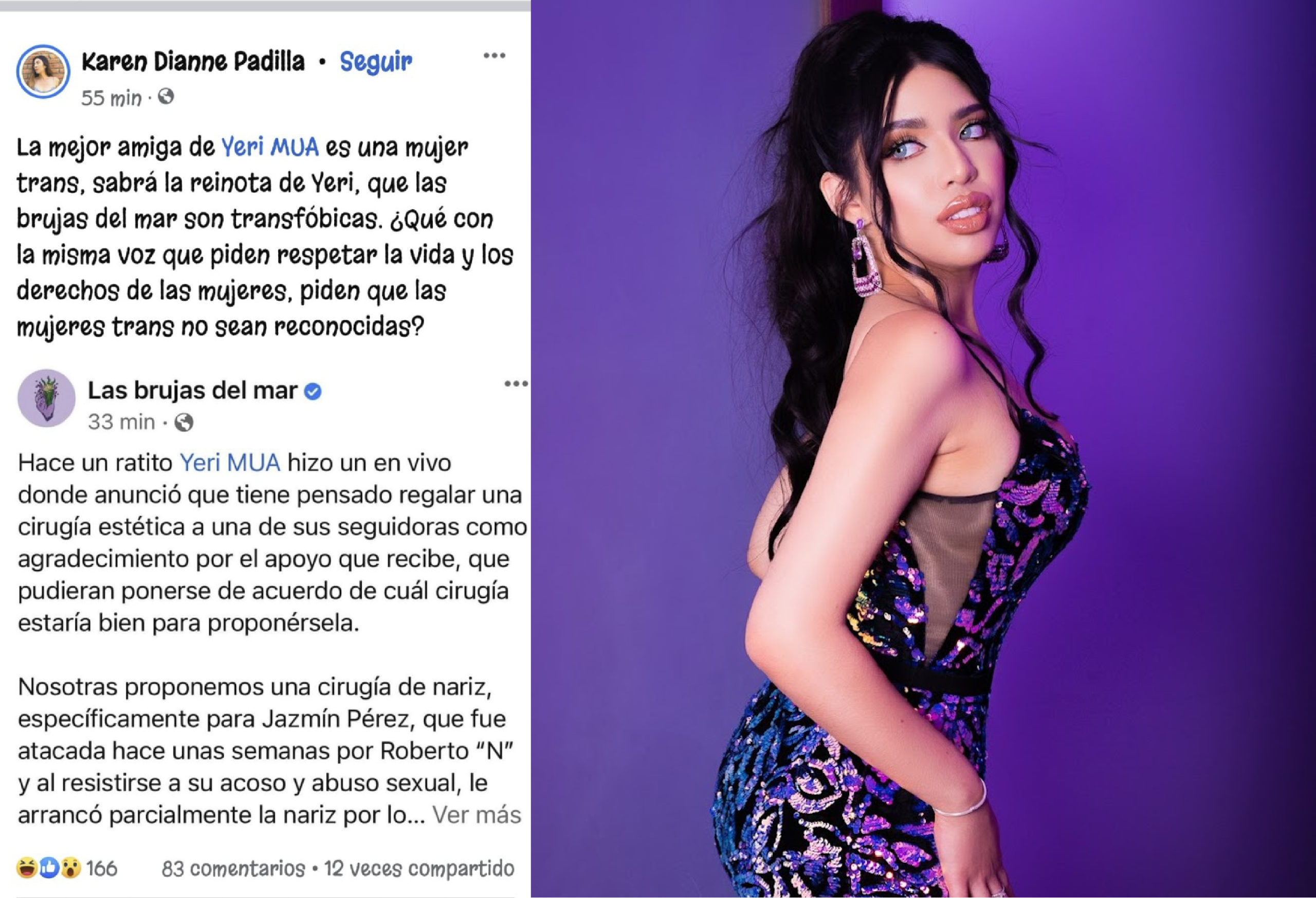 Tunden a famosa feminista en redes por criticar donativo de Yeri MUA a  Jazmín, a quien le arrancaron la nariz a mordidas <