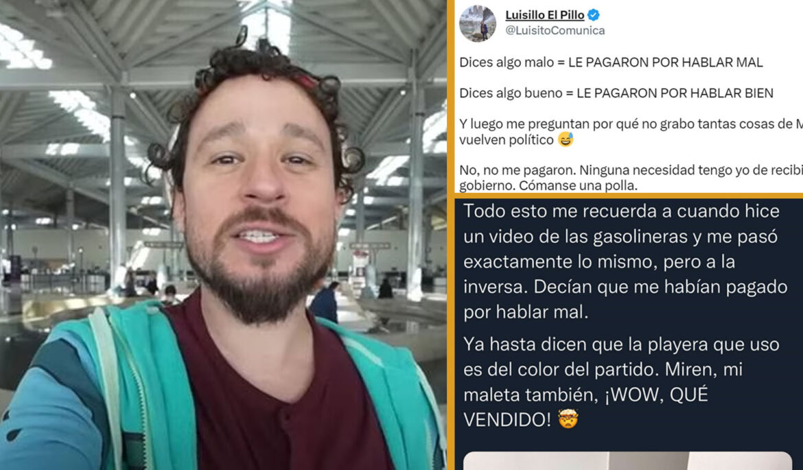 Luisito comunica recibe críticas por su video del AIFA