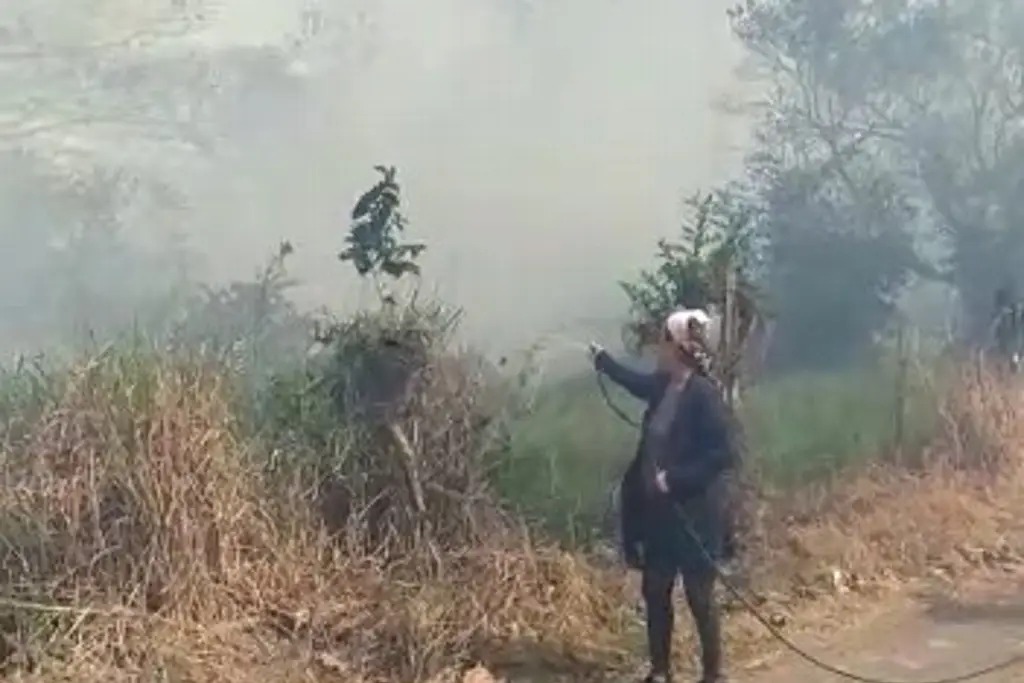 Habitantes de El Pando huyen de sus casas tras incendio de pastizales