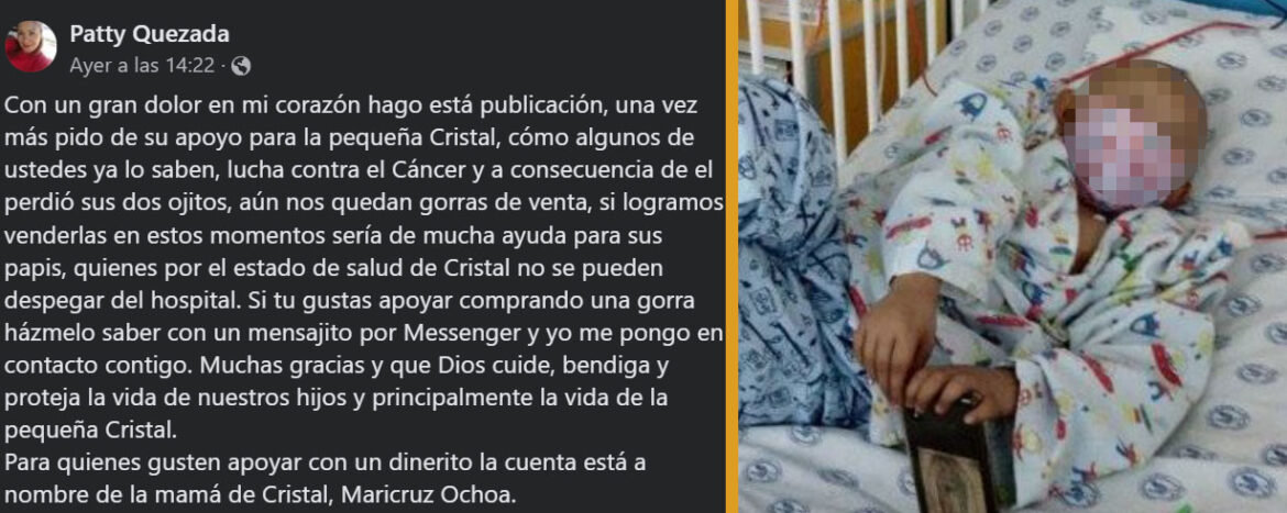 Piden ayuda para Cristal una pequeña que lucha contra el cáncer