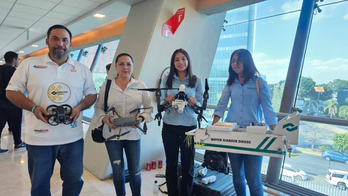 Por drones para limpiar lagunas y playas alumnos del Conalep ganan concurso internacional