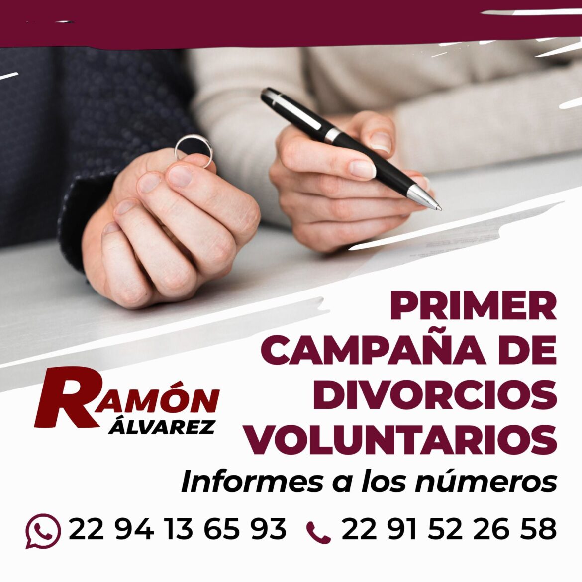 Ramón Álvarez promueve campaña de Divorcios Voluntarios en Veracruz