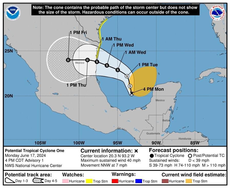 Emiten la primera alerta por huracán «Alberto», impactará estados del sureste mexicano
