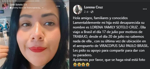 Joven veracruzana desaparece en Brasil